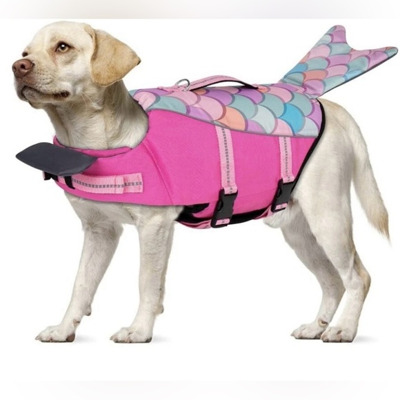 Cyeollo Dog Life Jacket Printed Dog Life Mermaid Vest for Swimming Adjustable.. - Picture 7 of 12